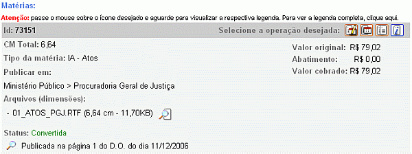 Detalhamento da matéria